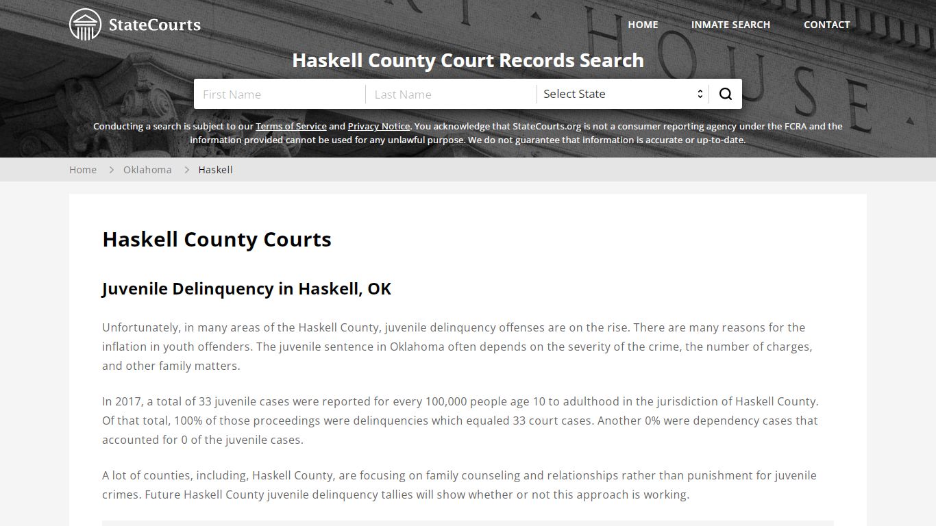 Haskell County, OK Courts - Records & Cases - StateCourts